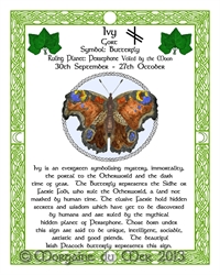 Butterfly-Ivy Celtic-Lunar-Zodiac-Sign-Print-Druid-Tree-Lore Astrology Art- Sept-Oct Birthdays Pagan Altar Decor
