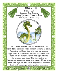 Sea-Serpent-Willow Celtic-Lunar-Zodiac-Sign-Print-Druid-Tree-Lore Astrology Art-April-May Birthdays Pagan Altar Decor