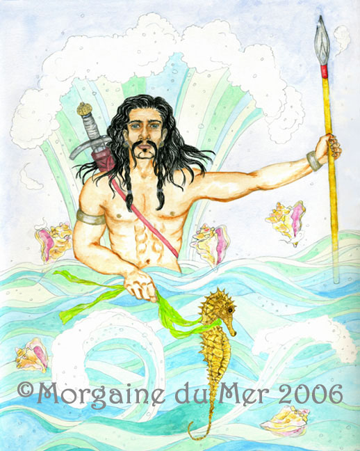 Mannanon Celtic Sea God Print Pagan Mythology Altar Art
