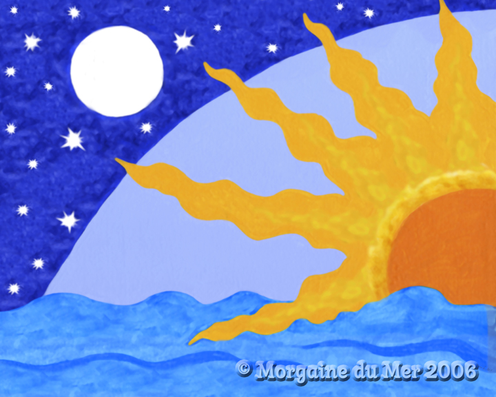 Summer Solstice Sun Moon and Stars Print Celestial Altar Art