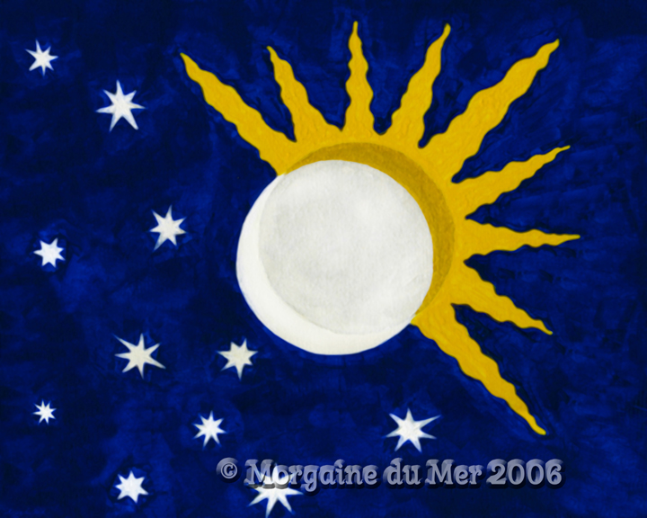 Winter Solstice Sun, Moon and Stars Print Celestial Altar Art