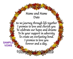 Autumn Wreath Custom Wedding Vows Print