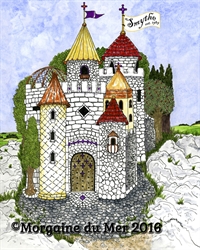 Fairytale Castle Personalized with Family Name Flag Fine Art Print