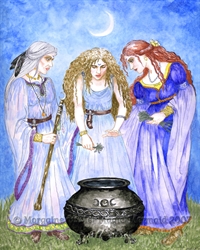 Maiden Mother Crone Print Three Priestesses Magick Pagan Wiccan Altar Art