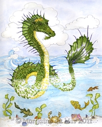 Sea Serpent Print Ocean Dragon Mythical Creature Fantasy Fine Art 