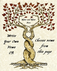 Two Trees Entwined Autumn Leaves Custom Wedding Vows Print on Parchment Fall Handfasting Anniversary Art 