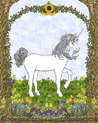 Unicorn in the Garden Art Print magickmermaid.com