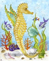 Winged Sea Horse Ocean Dragon Fantasy Creature Art Print